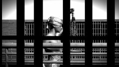 Prison bars and a hallway 3d rendering