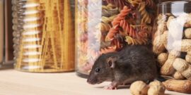 Small,Brown,Rat,Looking,For,Food,On,Wooden,Shelf