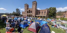 Pro-palestinian,Protesters,Gathered,At,An,Encampment,At,The,University,Of