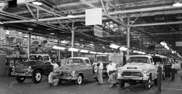 General Motors plant 1957 Pontiac Michigan automobiles