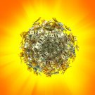 Explode of Dollars banknotes