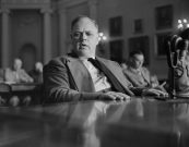 Whittaker Chambers Sitting in Committee Hearing