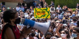 Pro-Palenstinian protesters at UCLA_ shutterstock_2455803371