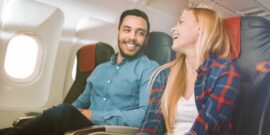 On,A,Commercial,Plane,Flight,Handsome,Hispanic,Man,Tells,Funny