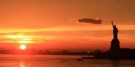Statue of liberty sunset