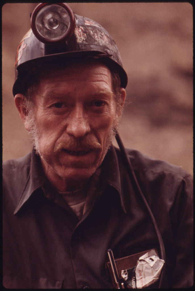 Elderly miners at work